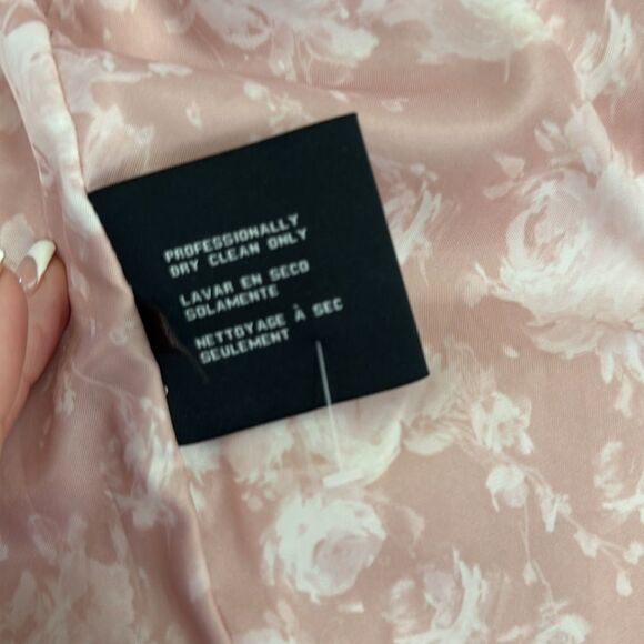 Guess Pink Double Breasted Bouclé Cutaway Coat - Picture 11 of 16